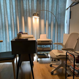 Chrome Dome Modern Arc Floor Lamp with Marble Base Zawala Image - 6