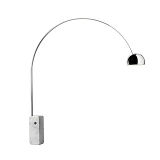 Chrome Dome Modern Arc Floor Lamp with Marble Base Zawala Image - 8