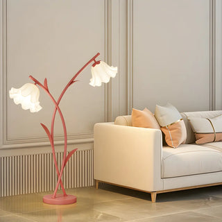 Modern 2-Light Pink Petal LED Metal Floor Lamp Zawala Image - 1