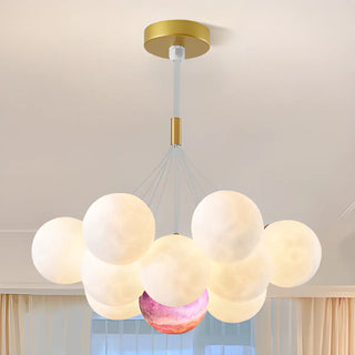 ZOWALA - Moon Purple Planet Resin Living Room Bubble Chandelier Image - 15