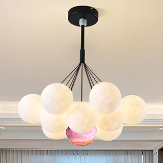 ZOWALA - Moon Purple Planet Resin Living Room Bubble Chandelier Image - 19