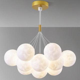 ZOWALA - Moon Purple Planet Resin Living Room Bubble Chandelier Image - 20