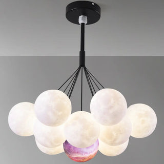 ZOWALA - Moon Purple Planet Resin Living Room Bubble Chandelier Image - 21