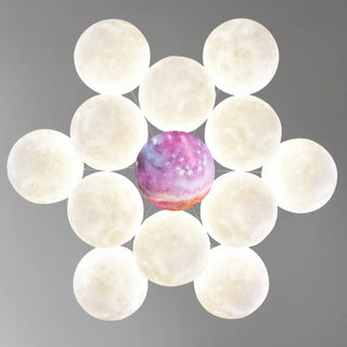 ZOWALA - Moon Purple Planet Resin Living Room Bubble Chandelier Image - 25