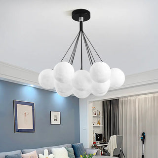 ZOWALA - Moon Purple Planet Resin Living Room Bubble Chandelier Image - 4