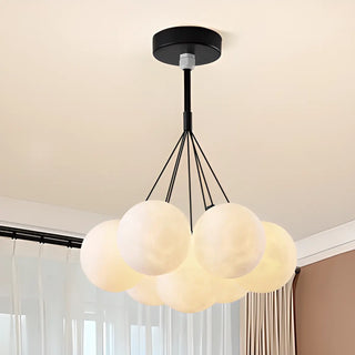 ZOWALA - Moon Purple Planet Resin Living Room Bubble Chandelier Image - 5