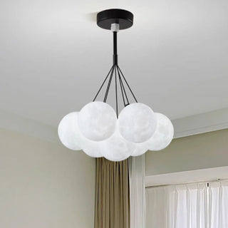 ZOWALA - Moon Purple Planet Resin Living Room Bubble Chandelier Image - 8