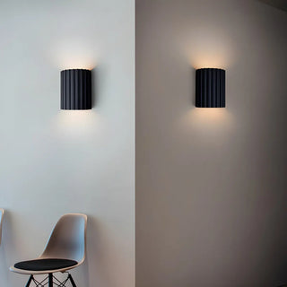 Modern Ribbed Half Cylinder Up Down Wall Light Sconce Zawala Image - 1