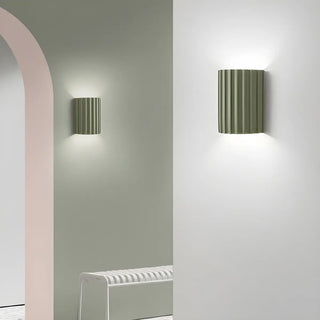 Modern Ribbed Half Cylinder Up Down Wall Light Sconce Zawala Image - 2