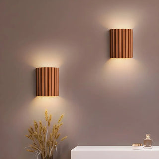 Modern Ribbed Half Cylinder Up Down Wall Light Sconce Zawala Image - 3