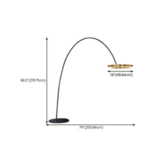 Elegant Circular LED Ring and Arched Floor Lamp Zawala #size
