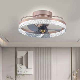 Elegant Round 5 Grey Blade Modern Ceiling Fan Light Zawala Image - 1