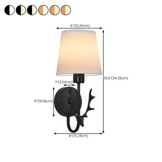 Minimalist Antler Design Cylinder Bedside Wall Sconce Zawala #size