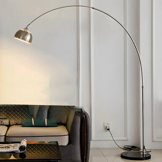 Adjustable Height Sliver Modern Arched Floor Lamp Zawala Image - 10