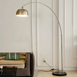 Adjustable Height Sliver Modern Arched Floor Lamp Zawala Image - 11