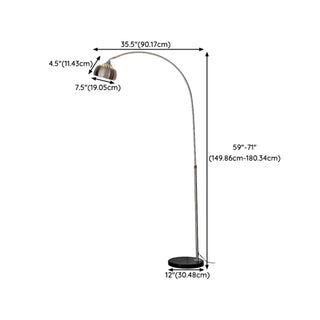 Adjustable Height Sliver Modern Arched Floor Lamp Zawala #size