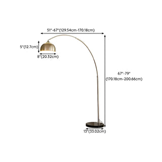 Adjustable Height Sliver Modern Arched Floor Lamp Zawala Image - 14