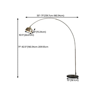 Adjustable Height Sliver Modern Arched Floor Lamp Zawala Image - 15