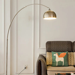Adjustable Height Sliver Modern Arched Floor Lamp Zawala Image - 5
