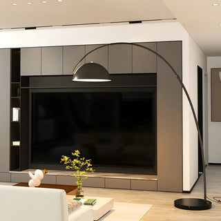 Adjustable Height Chrome Dome and Arc Floor Lamp Zawala Image - 13
