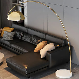 Adjustable Height Chrome Dome and Arc Floor Lamp Zawala Image - 14