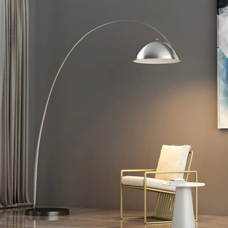 Adjustable Height Chrome Dome and Arc Floor Lamp Zawala Image - 16