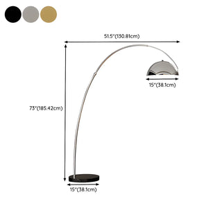Adjustable Height Chrome Dome and Arc Floor Lamp Zawala Image - 20