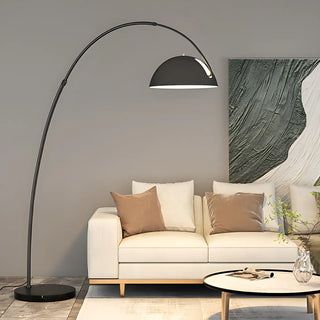 Adjustable Height Chrome Dome and Arc Floor Lamp Zawala Image - 5
