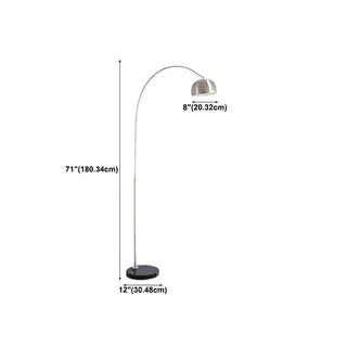 Chrome Finish Modern Arc and Dome Metal LED Floor Lamp Zawala #size