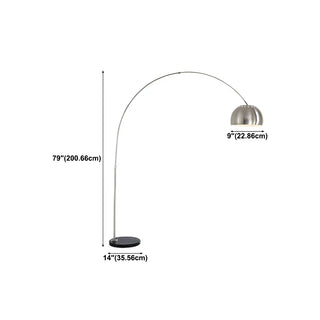 Chrome Finish Modern Arc and Dome Metal LED Floor Lamp Zawala Image - 14