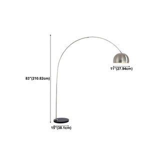 Chrome Finish Modern Arc and Dome Metal LED Floor Lamp Zawala Image - 15