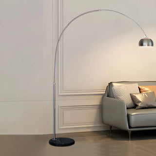 Chrome Finish Modern Arc and Dome Metal LED Floor Lamp Zawala Image - 8