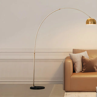Chrome Finish Modern Arc and Dome Metal LED Floor Lamp Zawala Image - 9