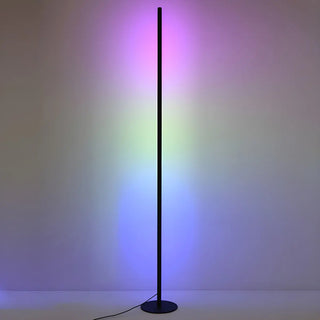 Minimalist Slim Black Linear Metal LED Floor Lamp Image - 7