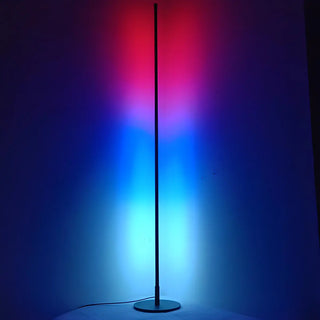 Minimalist Slim Black Linear Metal LED Floor Lamp Image - 9