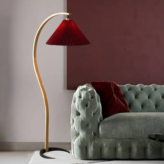 ZOWALA - Modern Solid Wood Red Floor Lamp Image - 1