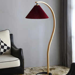 ZOWALA - Modern Solid Wood Red Floor Lamp Image - 12