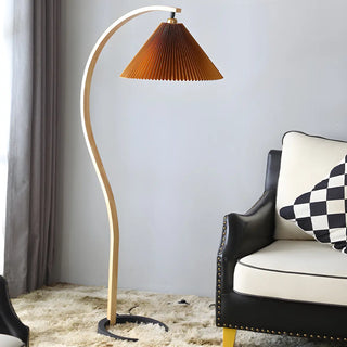 ZOWALA - Modern Solid Wood Red Floor Lamp Image - 2