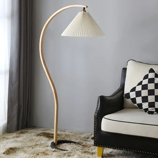 ZOWALA - Modern Solid Wood Red Floor Lamp Image - 3