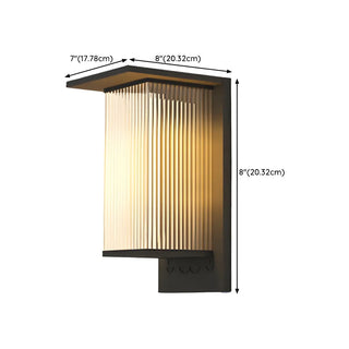 Modern Rectangular Metal LED Outdoor Wall Sconces Zawala #size