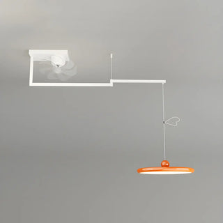 Modern Geometric Remote Control Pendant Fan with Light Zawala Image - 10
