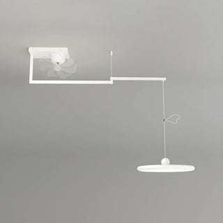Modern Geometric Remote Control Pendant Fan with Light Zawala Image - 11
