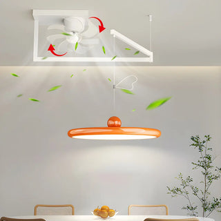 Modern Geometric Remote Control Pendant Fan with Light Zawala Image - 12