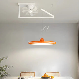 Modern Geometric Remote Control Pendant Fan with Light Zawala Image - 5