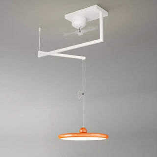 Modern Geometric Remote Control Pendant Fan with Light Zawala Image - 9