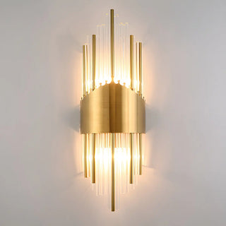 Modern Gold Tiered Crystal Bedside LED Wall Sconce Zawala Image - 11