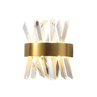 Modern Gold Tiered Crystal Bedside LED Wall Sconce Zawala Image - 14