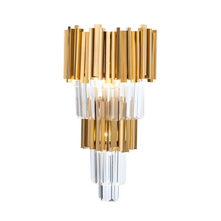 Modern Gold Tiered Crystal Bedside LED Wall Sconce Zawala Image - 15