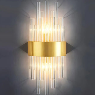 Modern Gold Tiered Crystal Bedside LED Wall Sconce Zawala Image - 4