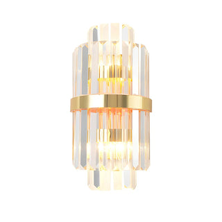 Modern Gold Tiered Crystal Bedside LED Wall Sconce Zawala Image - 6